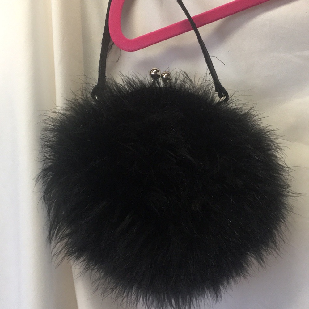 Vintage Ostrich Feather clutch Purse 7”